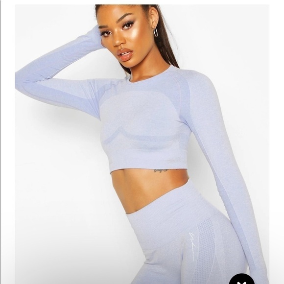 FIT CONTOURING SEAMLESS LONG-SLEEVE CROP TOP - Picture 4 of 4